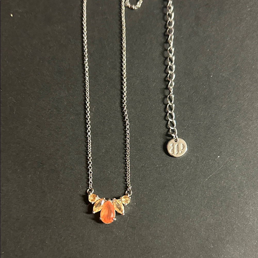 Bomb Party Silver Effortless Love‎ Orange Topaz & Carnelian Ice Necklace